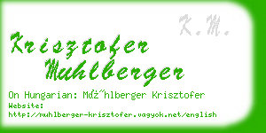 krisztofer muhlberger business card